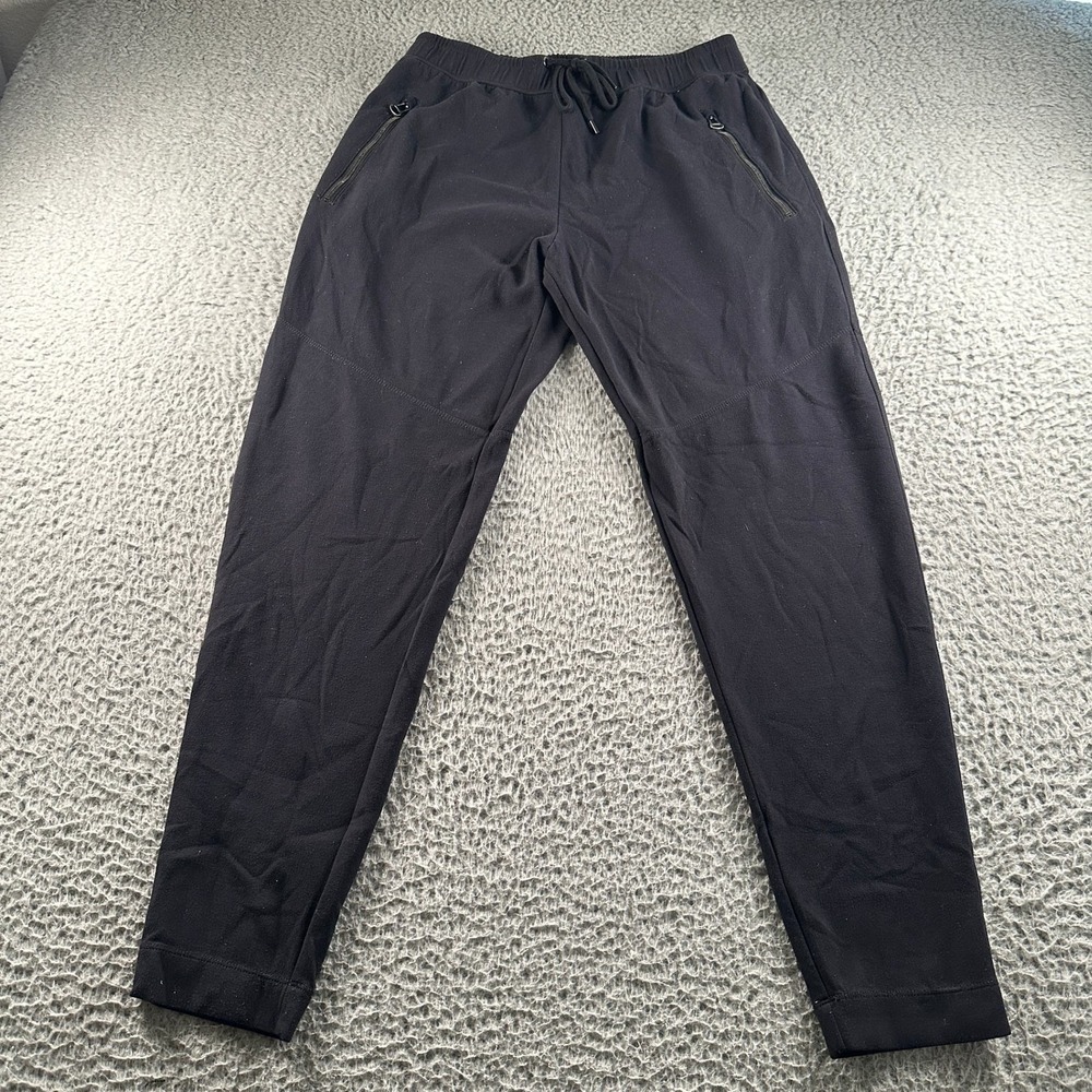 James Perse Yosemite Performance Pants Womens 1 Black Jogger Tapered Zip Pockets
